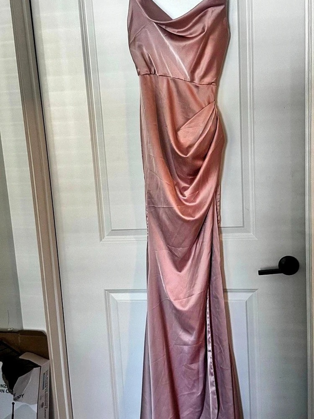 Moda Glam Pink Satin-Style Maxi Dress Size Small